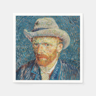 Guardanapo De Papel Van Gogh - Autorretrato com um chapéu de feltro d