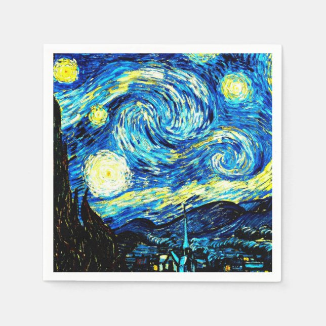 Guardanapo De Papel Van Gogh - Noite Estrelada (Frente)