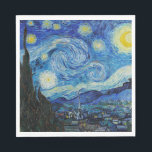 Guardanapo De Papel Van Gogh Starry Night. Impressionismo arte de vint<br><div class="desc">O guardanapo "A Noite Estrelada" de Van Gogh.</div>