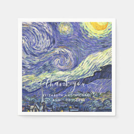Guardanapo De Papel Van Gough Starry Night Obrigado Casamento