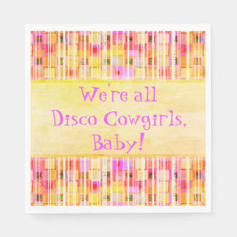 Guardanapo De Papel Vaqueira Disco Amarela e Rosa com Franja