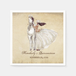 Guardanapo De Papel Vaqueira do vintage e cavalo ocidentais