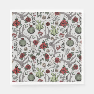 Guardanapo De Papel Vaqueira Red and Green Country Antlers