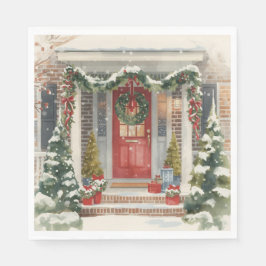 Guardanapo De Papel Varanda de Natal nevada fofa
