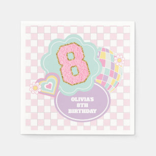 Guardanapo De Papel Varsity preppy pastel patch 8º aniversário