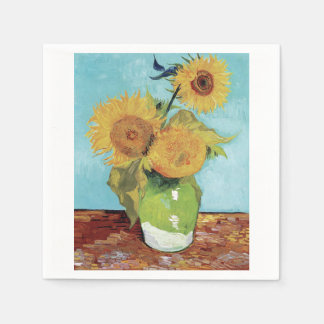Guardanapo De Papel Vase com Três Sunglowers 1888 por Vincent van Gog