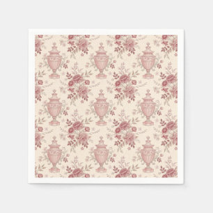 Guardanapo De Papel Vasos Caprichosos Florais Rosa Elegantes