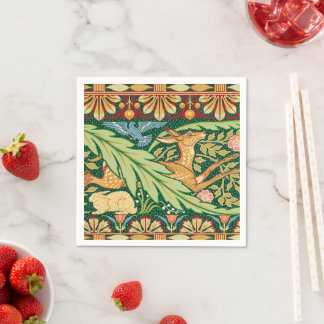 Guardanapo De Papel Veado e Coelho de Natal Vitoriano - Walter Crane