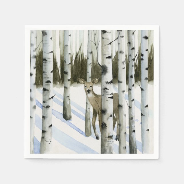 Guardanapo De Papel Veado em neve (Frente)