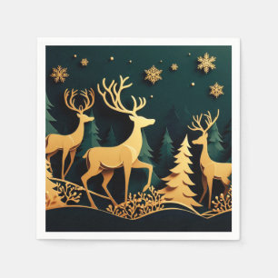 Guardanapo De Papel Veados Dourados de Natal