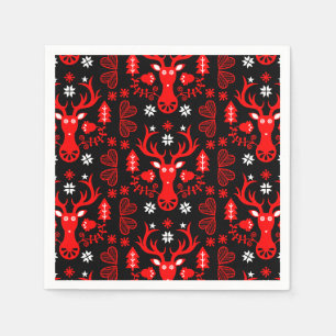 Guardanapo De Papel Vedante de Natal Vermelho escandinavo