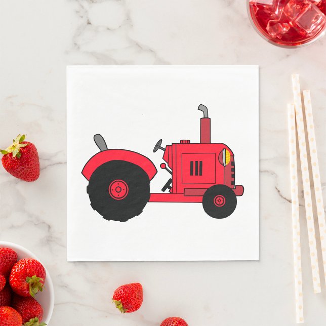 Guardanapo De Papel Veículo Trator Vermelho da Fazenda (Criador carregado)