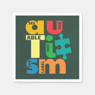 Guardanapo De Papel Veja o Able Not the Label Autism