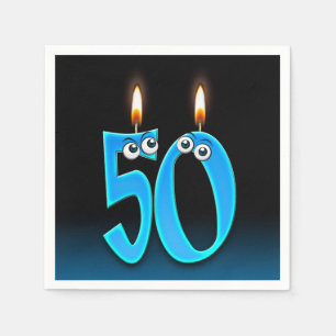 Guardanapo De Papel Vela de 50 anos com globo ocular