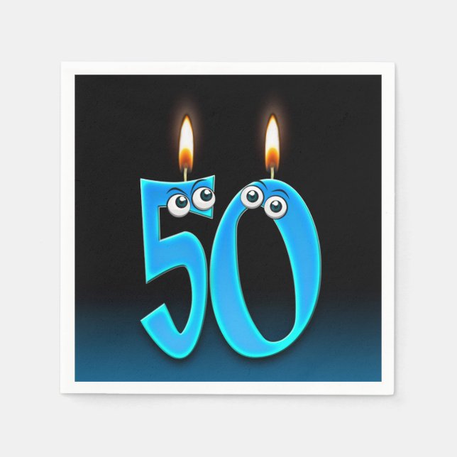 Guardanapo De Papel Vela de 50 anos com globo ocular (Frente)