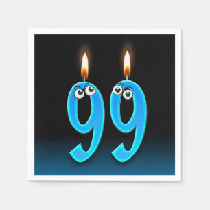 Guardanapo De Papel vela de aniversário de 99 anos com globos oculares