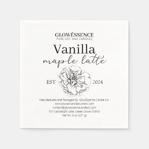 Guardanapo De Papel Vela de Cera de Soja Etiqueta Flor Aroma de Baunil