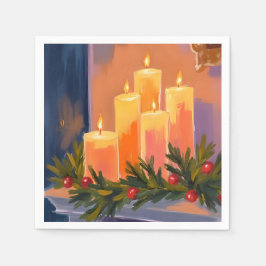 Guardanapo De Papel Velas da Cornija de Natal Guirlanda Pintada Festa