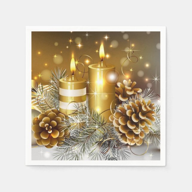 Guardanapo De Papel Velas de Natal - Papel Nápoles (Frente)