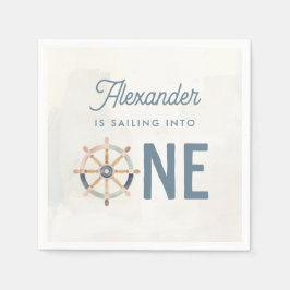 Guardanapo De Papel Velejando em Um Primeiro Aniversário Náutico