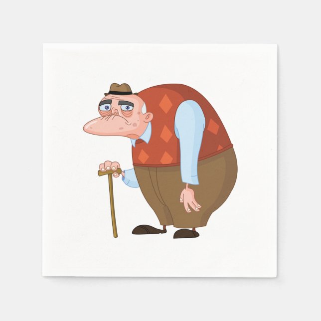 Guardanapo De Papel Velho Com Uma Canela (Frente)