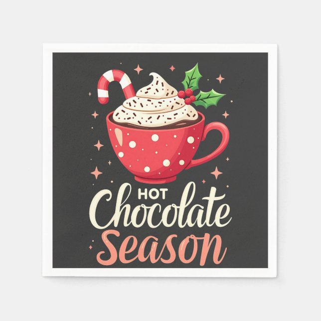 Guardanapo De Papel Vendedores de Natal da estação de chocolate quente (Frente)