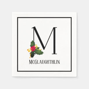 Guardanapo De Papel Veneração Natal - Monograma Elegante - Letra M - P