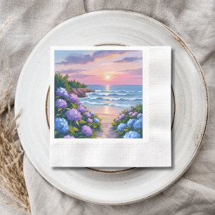 Guardanapo De Papel Verão da Nova Inglaterra Pintura de Praia de Hor