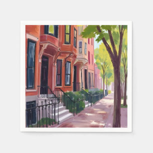 Guardanapo De Papel Verão em Boston Brownstones de Massachusetts