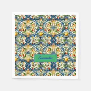 Guardanapo De Papel Verão, laranjas mediterrânicas majolica da Sicília