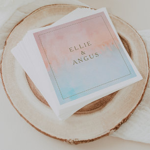 Guardanapo De Papel Verão Sunset Watercolor Casamento Napkins