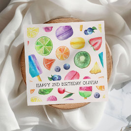 Guardanapo De Papel Verão tropical bonito Tutti Fruitti Aniversário Na