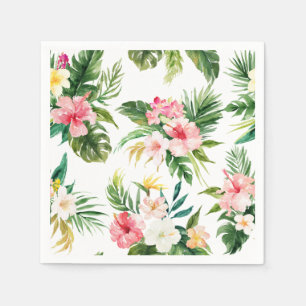 Guardanapo De Papel Verão tropical das flores da aguarela