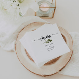 Guardanapo De Papel Verde Botânico deixa casados saudações