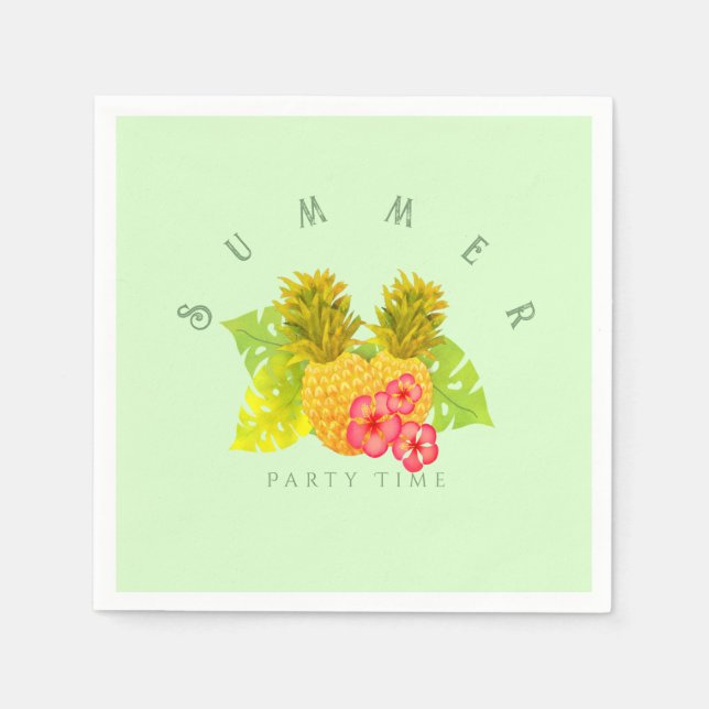 Guardanapo De Papel Verde-chic do abacaxi (Frente)
