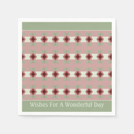 Guardanapo De Papel Verde Claro E Pinks