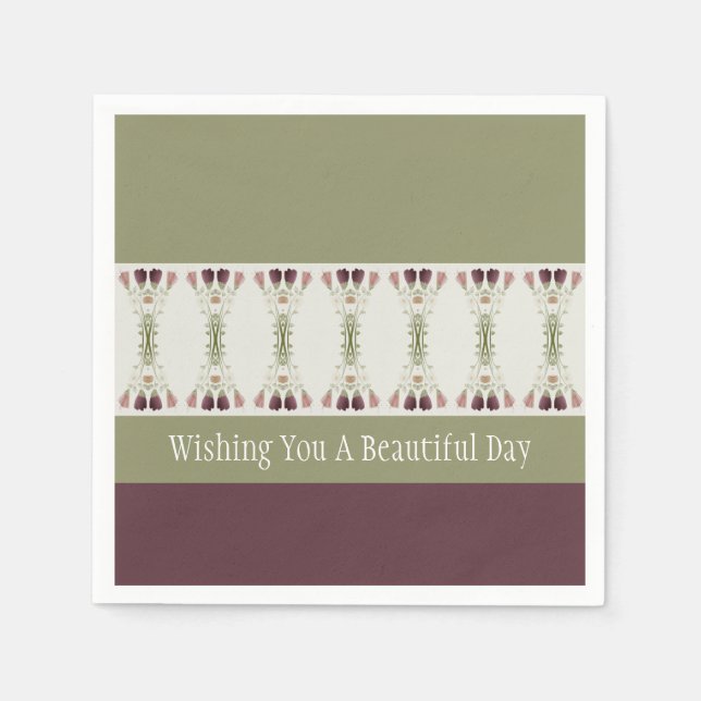 Guardanapo De Papel Verde e ameixa (Frente)