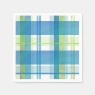Guardanapo De Papel Verde e azul da xadrez de Madras