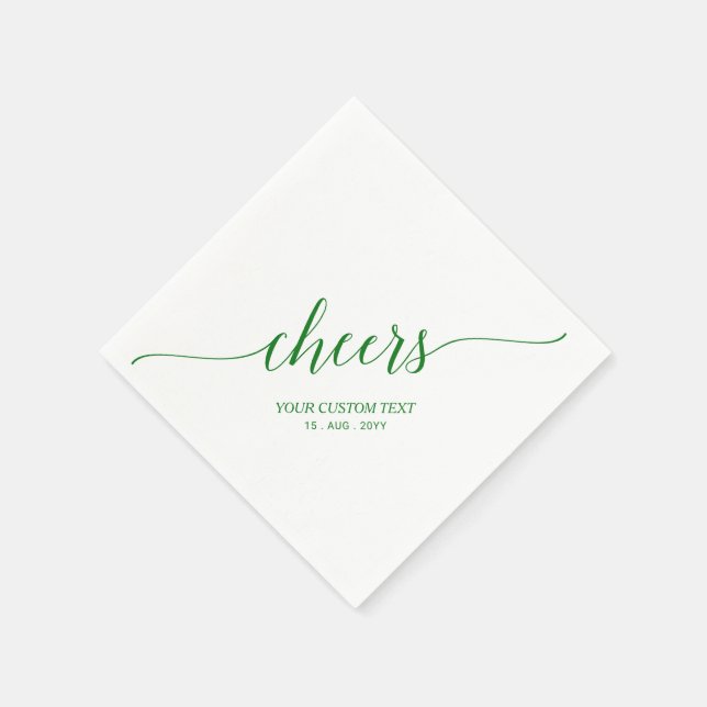 Guardanapo De Papel Verde | Letreiro Elegante e Sofisticado Parabéns F (Canto)