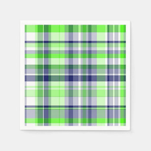 Guardanapo De Papel Verde limão, azul marinho, xadrez formal branca d