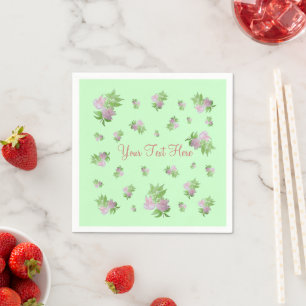 Guardanapo De Papel verde-menta com flores rosa bonito