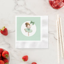 Guardanapo de papel verde menta Little Princess Ba