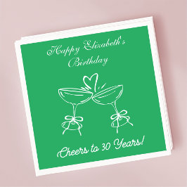 Guardanapo De Papel Verde moderno aplaude 30 anos Aniversário Nápoles