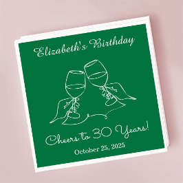 Guardanapo De Papel Verde moderno aplaude 30 anos Aniversário Nápoles