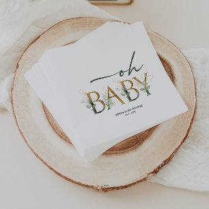 Guardanapo De Papel Verde moderno e Chá de fraldas Dourado Napkins