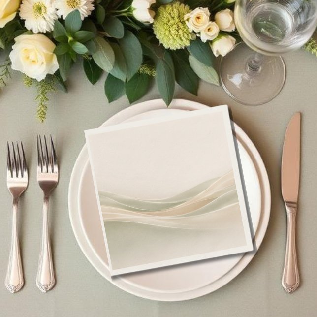 Guardanapo De Papel Verde Salvia e Marfim (Sage Green and Ivory Napkins )