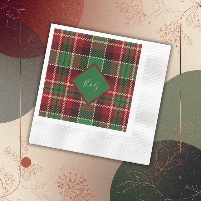 Guardanapo De Papel verde vermelho preto tartan celta escocês casament (Criador carregado)
