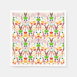 Guardanapo De Papel Verdes Festivos E Douradas Reindeiros De Natal Kas