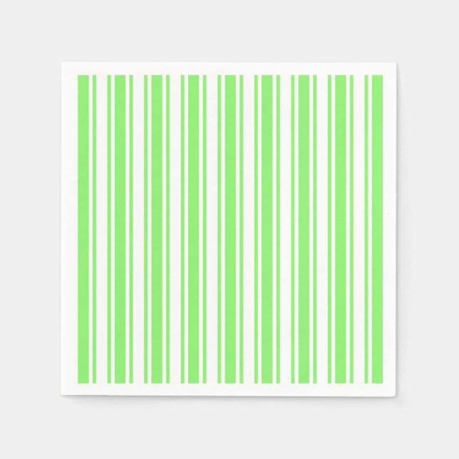 Guardanapo De Papel Verdes limões e faixas brancas de doces (Frente)