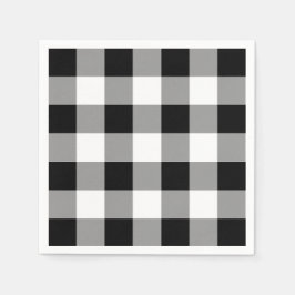 Guardanapo De Papel Verificação de Buffalo Preto e Branco